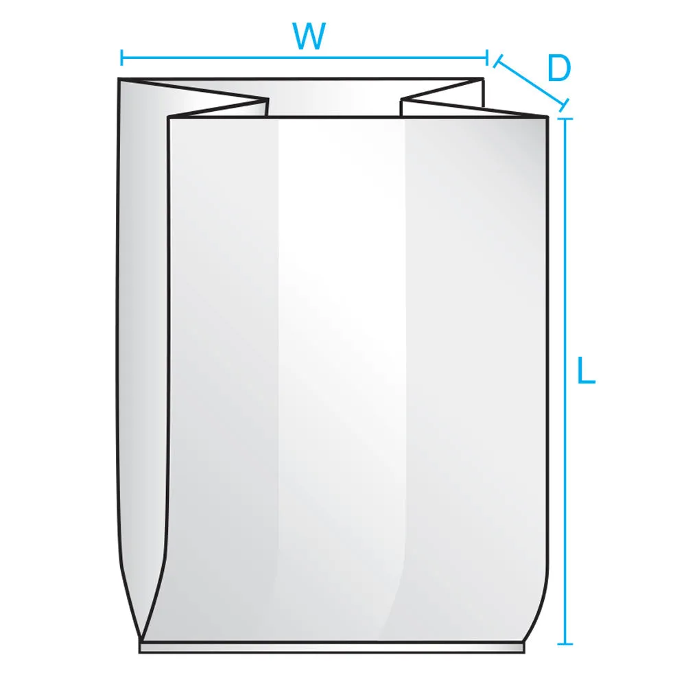 16" x 14" x 30" x 2 mil Clear Eco-Manufactured Plastic Side-Gusseted Bags (Case of 250)