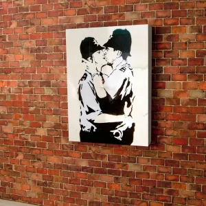 Banksy Kissing Police officers Canvas
