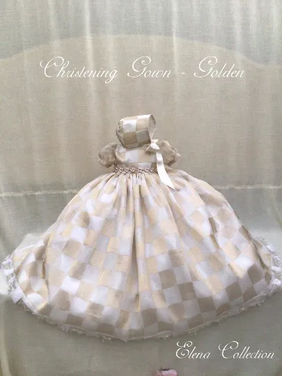 Christening Silk Gown - Golden