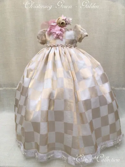 Christening Silk Gown - Golden