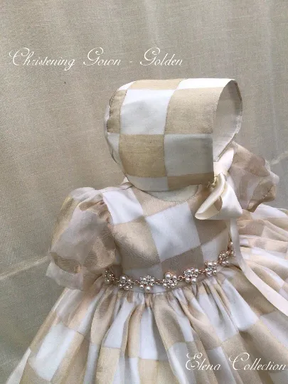 Christening Silk Gown - Golden