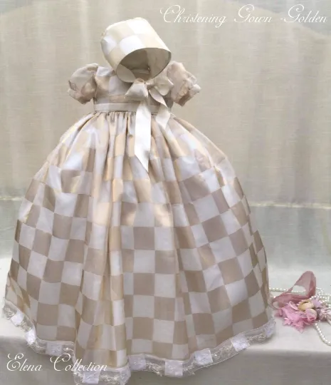 Christening Silk Gown - Golden
