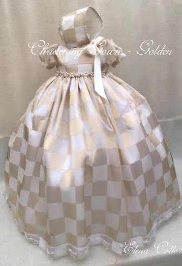 Christening Silk Gown - Golden