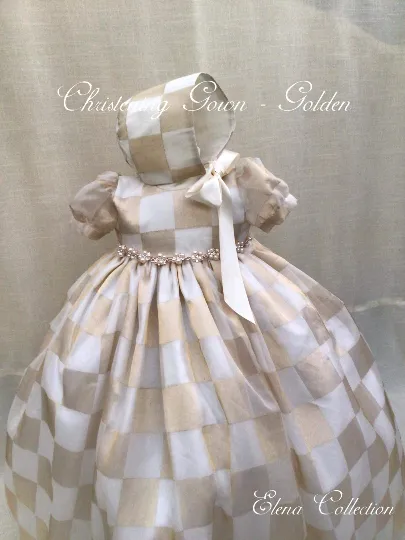 Christening Silk Gown - Golden