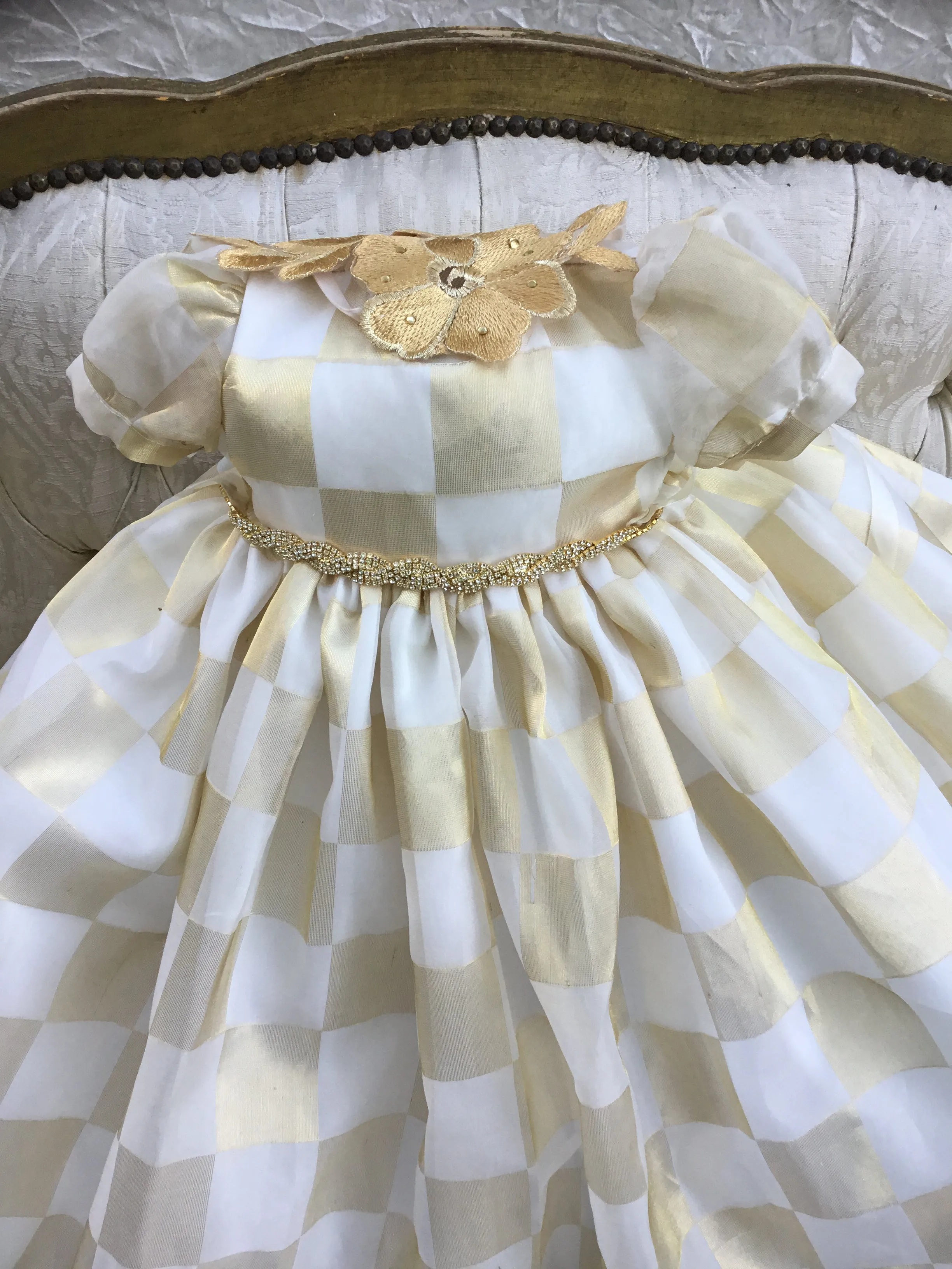 Christening Silk Gown - Golden