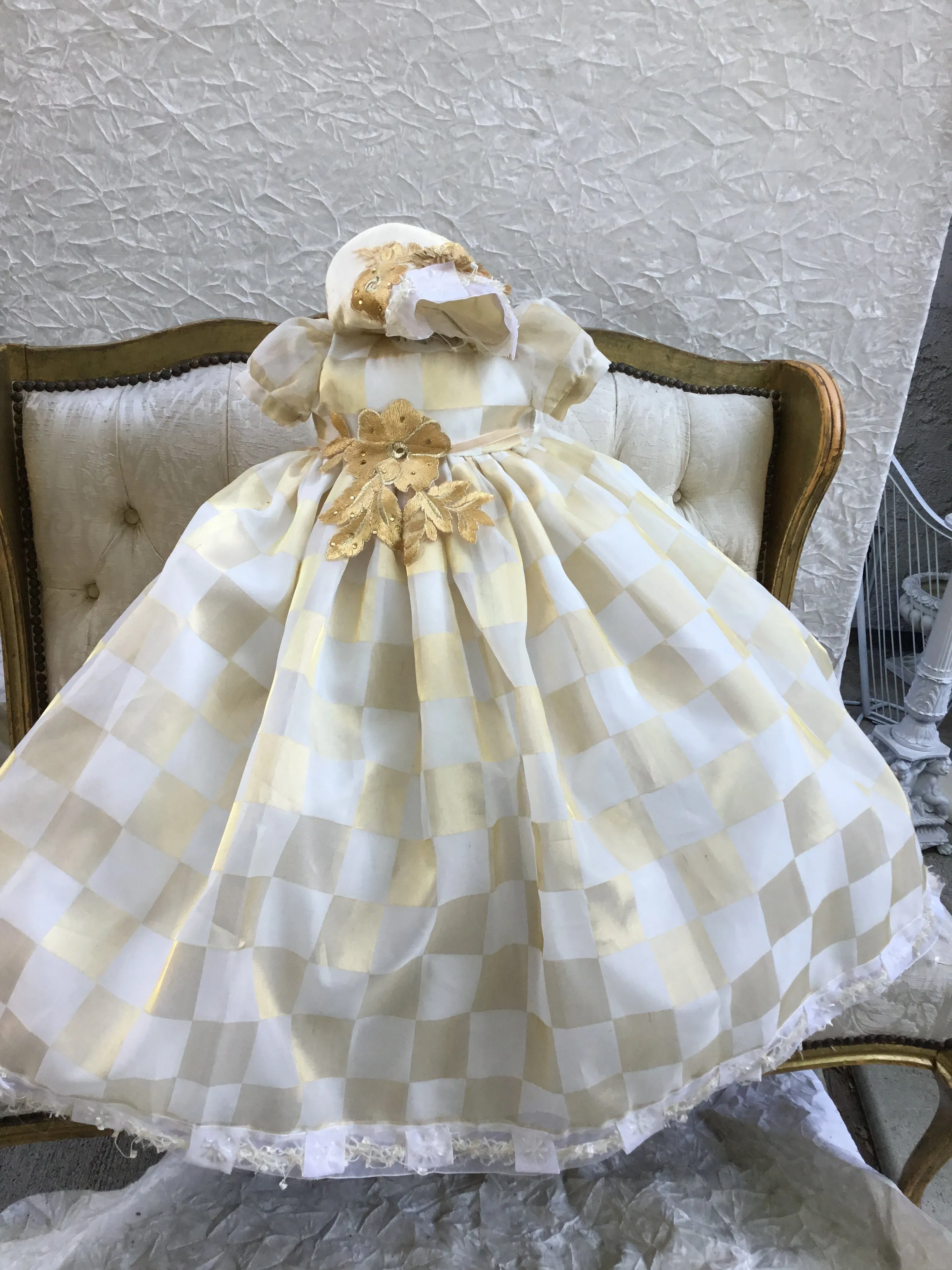 Christening Silk Gown - Golden