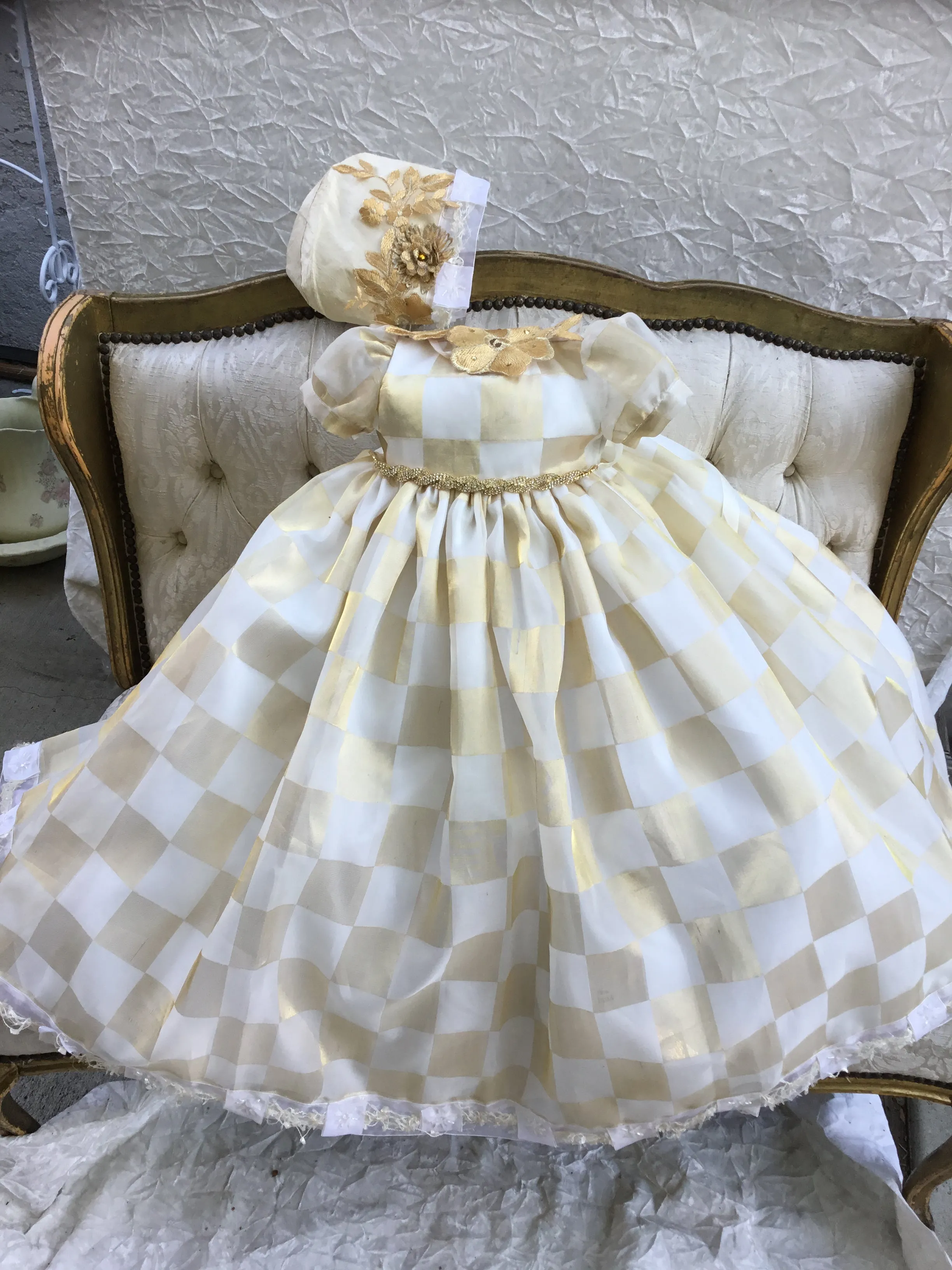 Christening Silk Gown - Golden