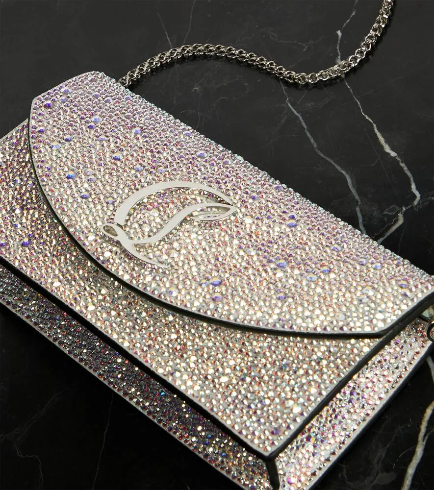 Christian Louboutin Loubi54 embellished leather clutch