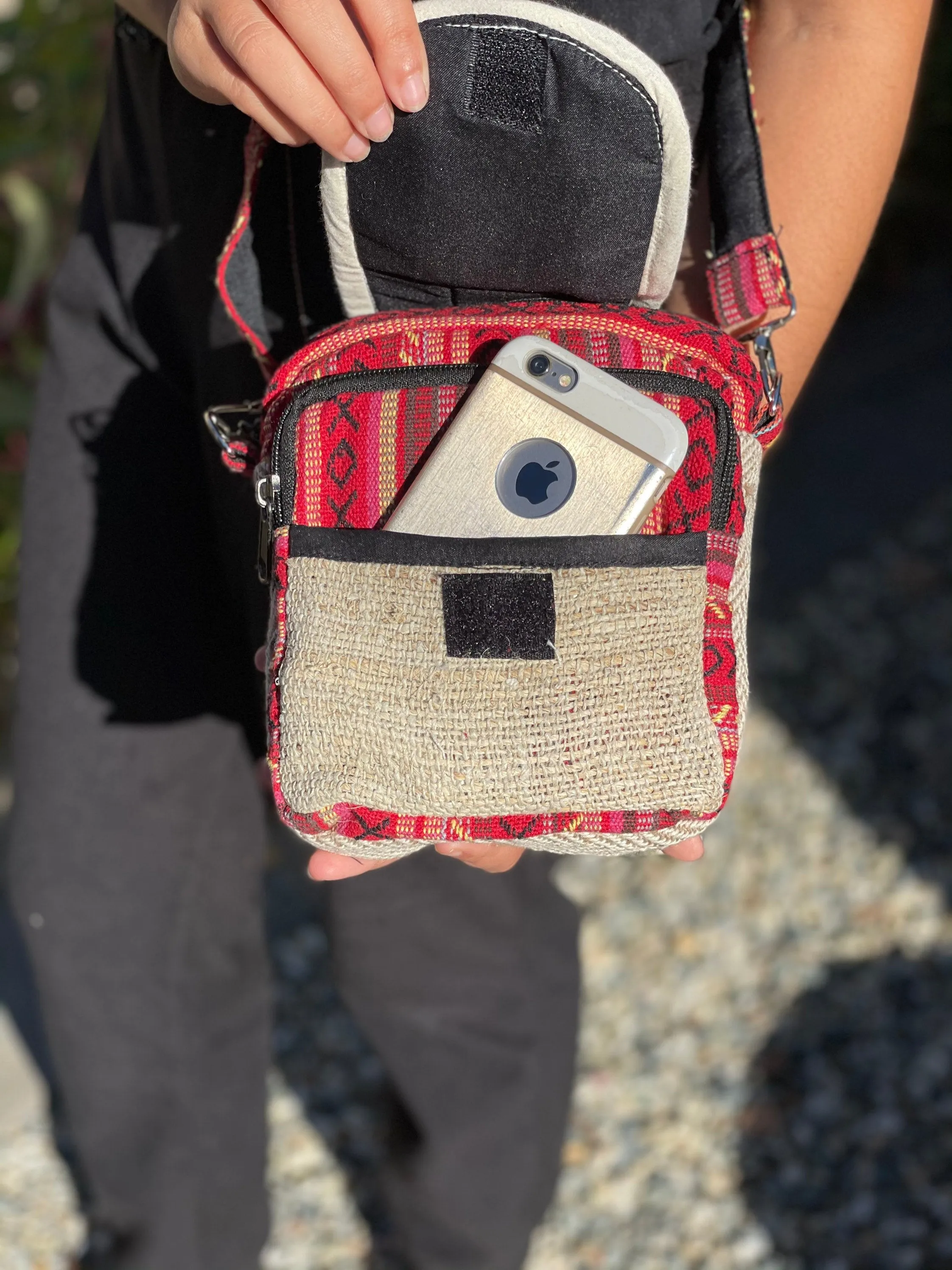 Hemp green Gheri Camera Bag Handmade For Men and Women