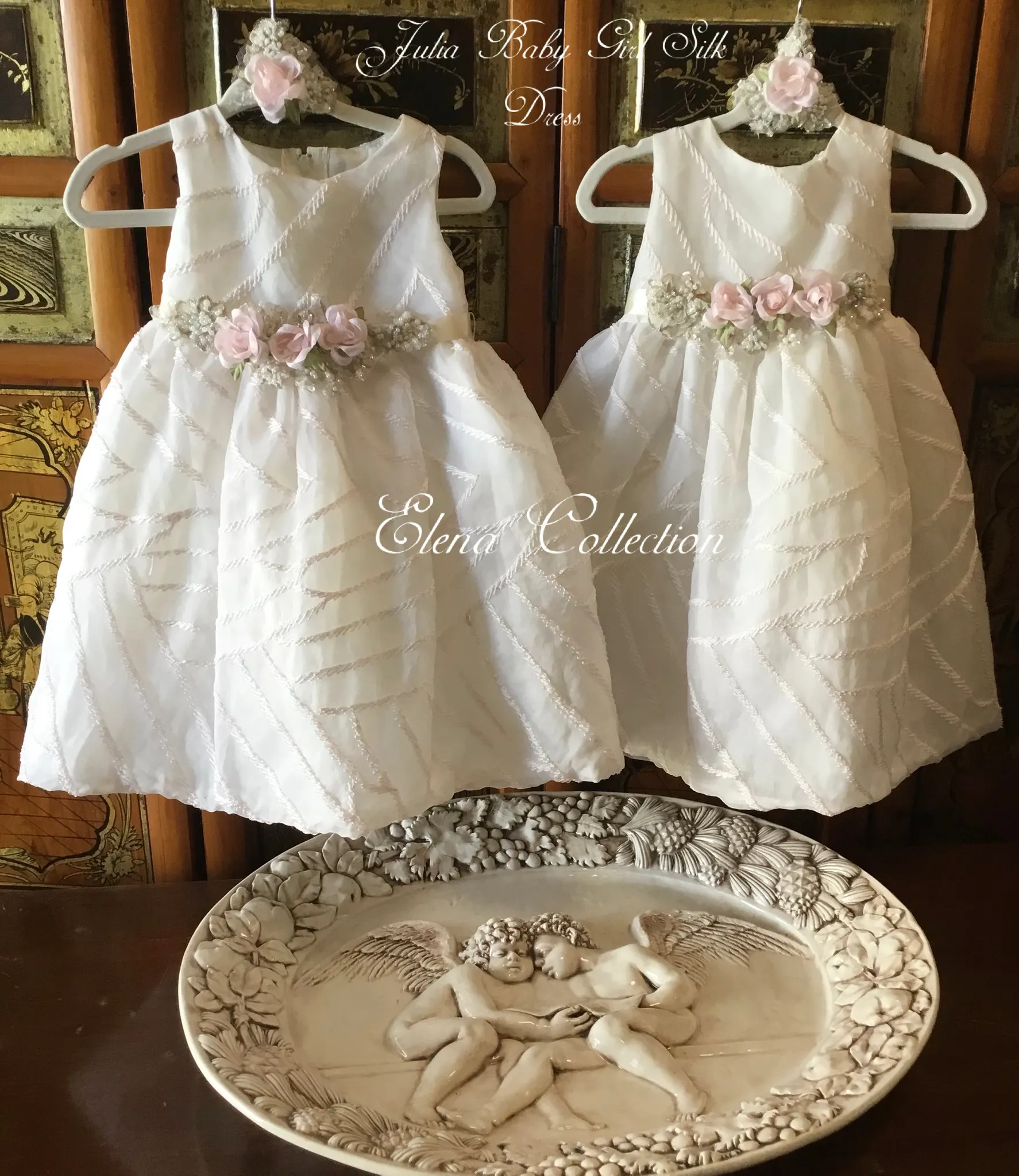 Infant Silk Flower Girls Dress - Julia