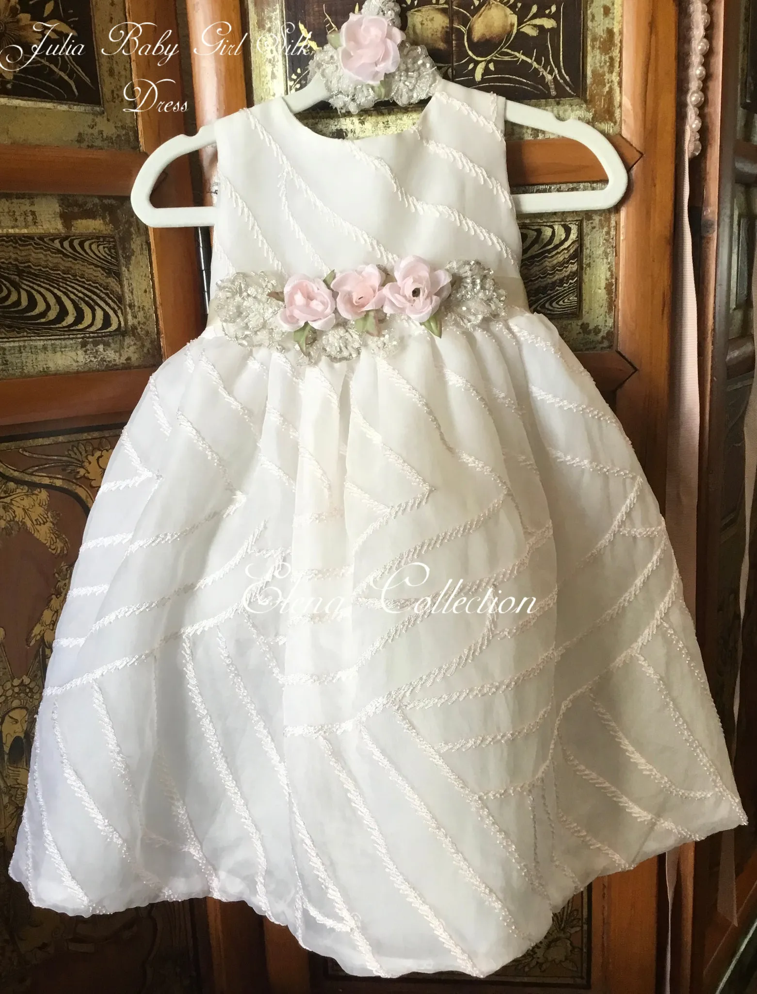 Infant Silk Flower Girls Dress - Julia