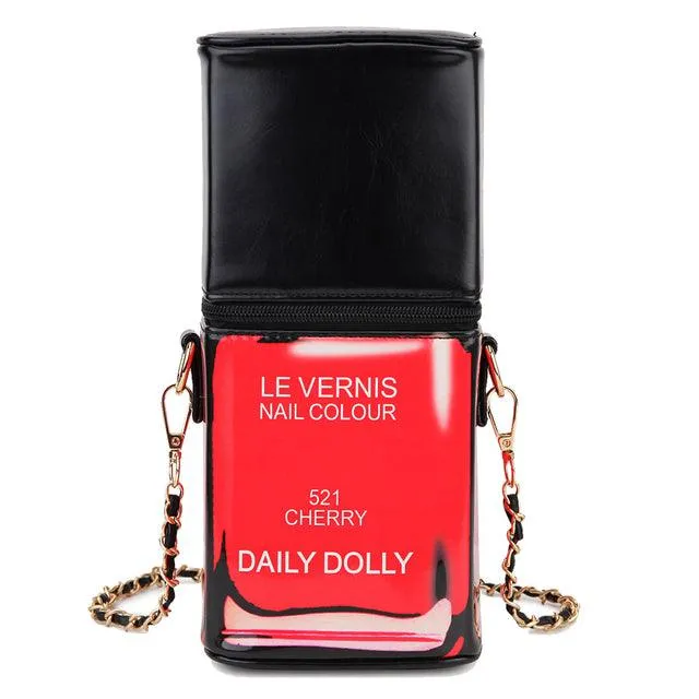 Paint Me Nail Polish Bottle Shape Purse Handbags for Women Fashion Crossbody Bags Chain Shoulder Bags Female Designer Cosmetic Bag