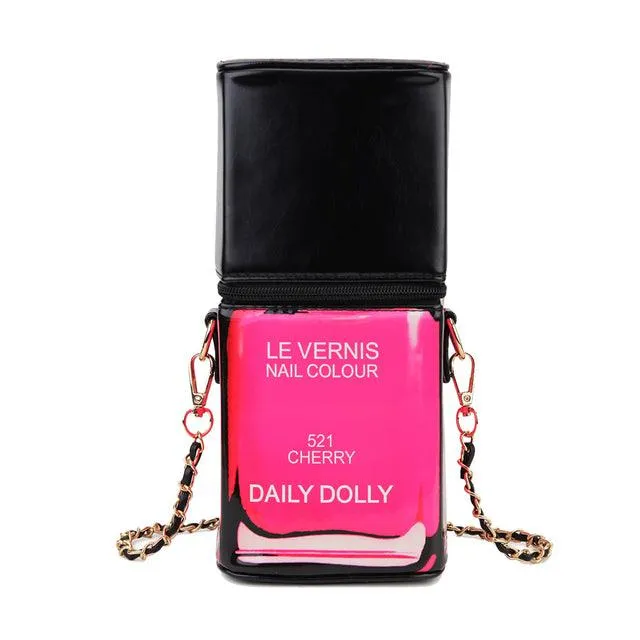 Paint Me Nail Polish Bottle Shape Purse Handbags for Women Fashion Crossbody Bags Chain Shoulder Bags Female Designer Cosmetic Bag