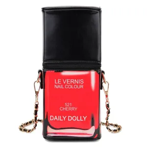 Paint Me Nail Polish Bottle Shape Purse Handbags for Women Fashion Crossbody Bags Chain Shoulder Bags Female Designer Cosmetic Bag