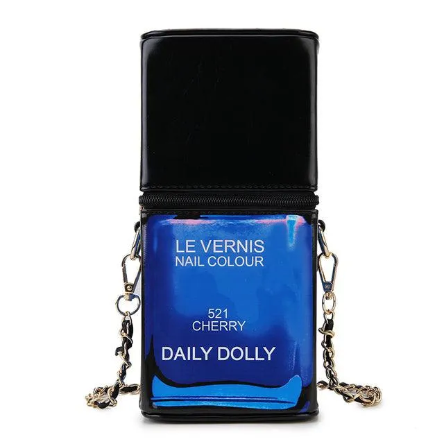 Paint Me Nail Polish Bottle Shape Purse Handbags for Women Fashion Crossbody Bags Chain Shoulder Bags Female Designer Cosmetic Bag