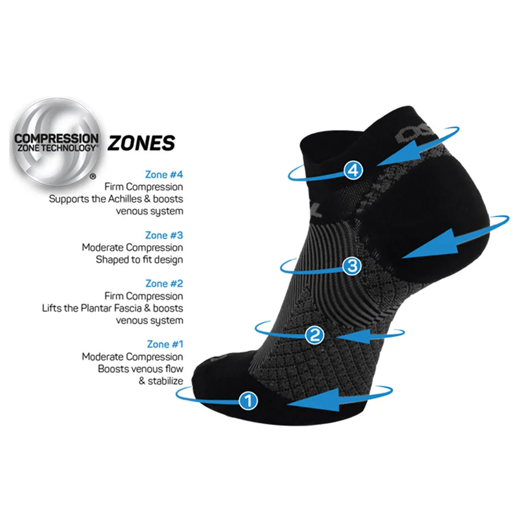 Plantar Fasciitis No Show Socks - White