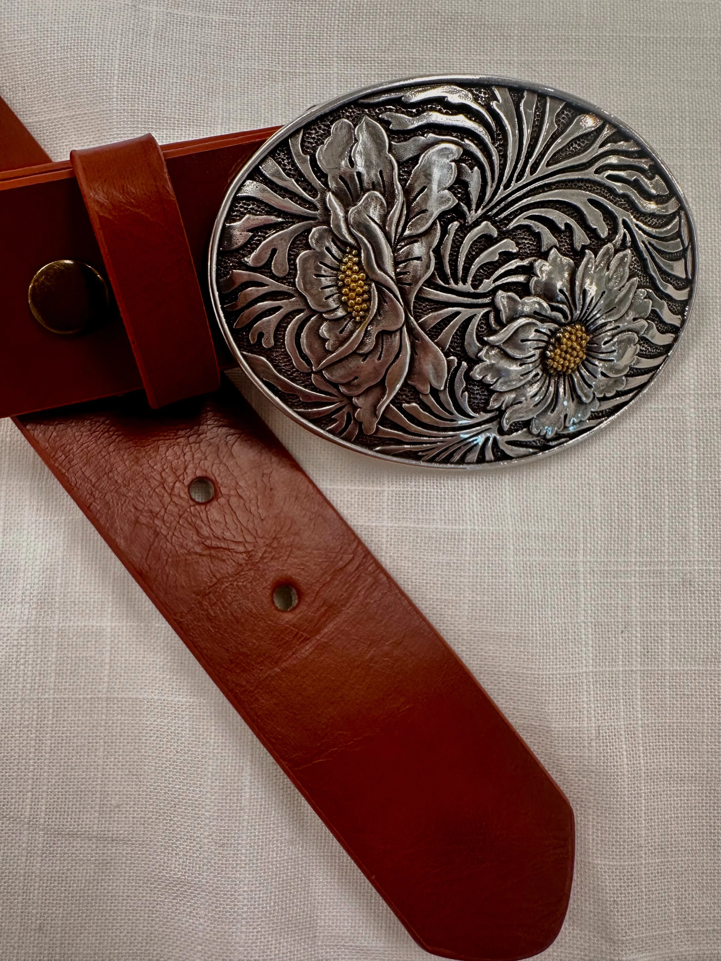 Rose Buckle Belt - Earth
